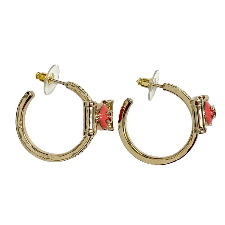 楽天市場】シャネル CHANEL ピアス イヤリング ゴールド ピンク フープ  