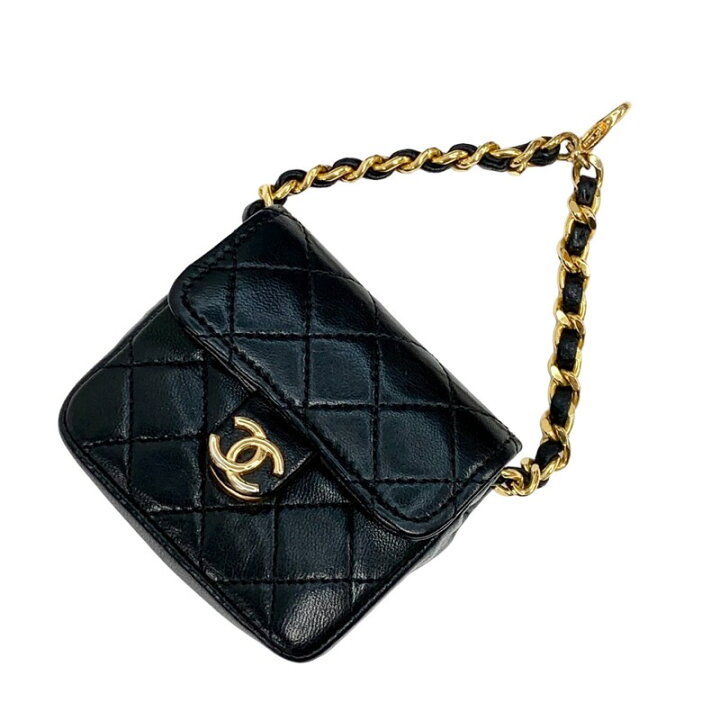 楽天市場】シャネル CHANEL チャーム ブラック ゴールド バッグ 