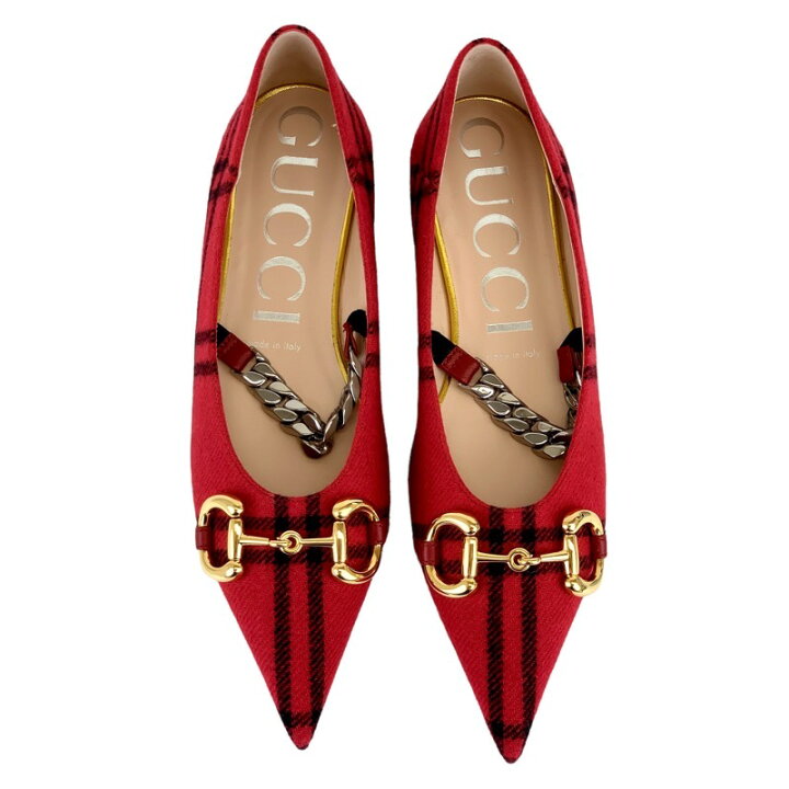 楽天市場】グッチ GUCCI パンプス 靴 シューズ ウール レッド 未使用 