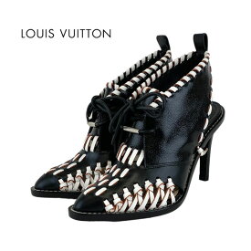 ルイヴィトン LOUIS VUITTON ブーツ ショートブーツ 靴 シューズ レザー パテント ブラック ホワイト ブーティ レースアップ