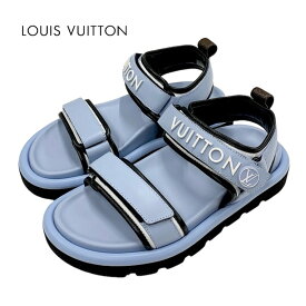 ルイヴィトン LOUIS VUITTON プールピローライン サンダル 靴 シューズ レザー ブルー ブラック ホワイト 未使用 ロゴ スポーツサンダル