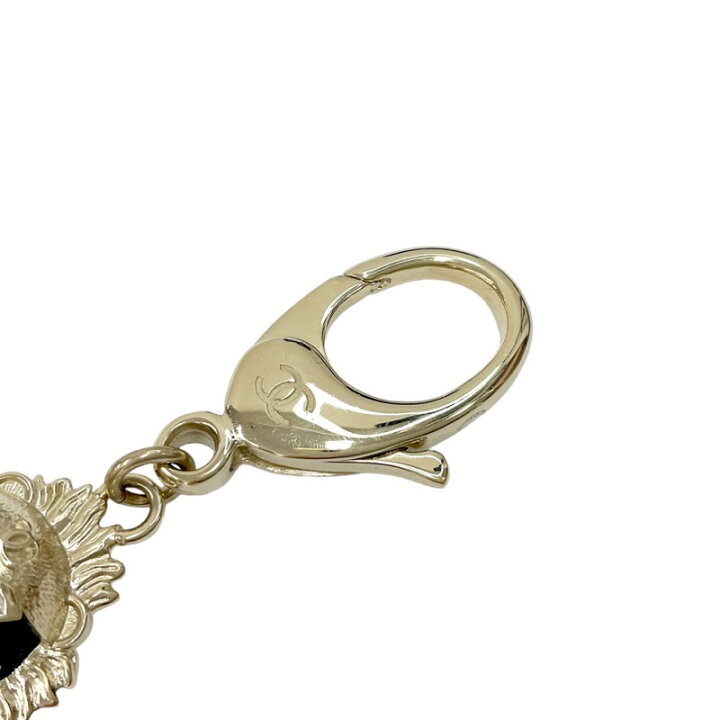 楽天市場】シャネル CHANEL チャーム ゴールド ブラック キーホルダー  