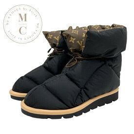 ルイヴィトン LOUIS VUITTON ピローライン モノグラム ブーツ ショートブーツ 靴 シューズ ナイロン ブラック ブラウン 未使用 アンクルブーツ