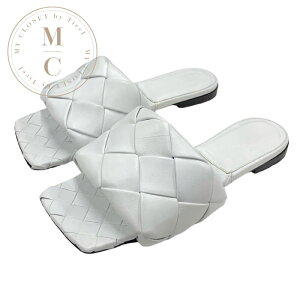 �{�b�e�K���F�l�^ BOTTEGAVENETA ���h �T���_�� �C �V���[�Y ���U�[ �z���C�g �t���b�g�T���_�� �~���[�� �C���g���`���[�g