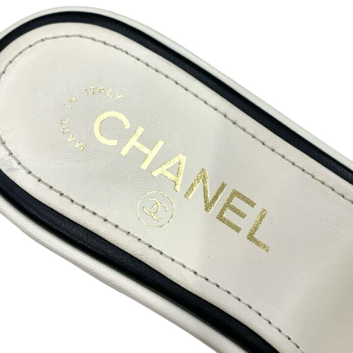 楽天市場】シャネル CHANEL サンダル 靴 シューズ ラムスキン ホワイト 