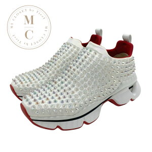 �N���X�`�������u�^�� Christian Louboutin �X�j�[�J�[ �C �V���[�Y ���U�[ �z���C�g �I�[���� �X�p�C�N �X�^�b�Y