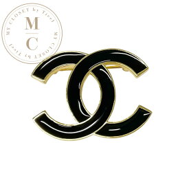 シャネル CHANEL ブローチ コサージュ ブラック ゴールド ココマーク