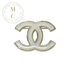 シャネル CHANEL ブローチ コサージュ ホワイト ゴールド ココマーク