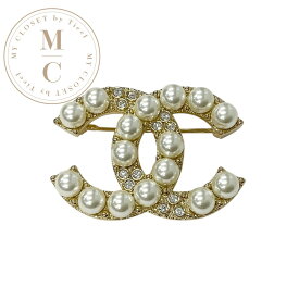 シャネル CHANEL ブローチ コサージュ ゴールド ココマーク ラインストーン