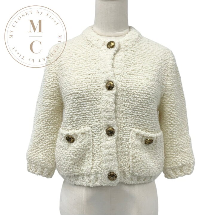 楽天市場】プラダ PRADA トップス ホワイト ゴールド ブークレモヘア  