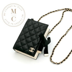 シャネル CHANEL カードケース カード入れ パスケース ブラック ホワイト ゴールド ココマーク ロゴ マトラッセ ショルダーチェーン