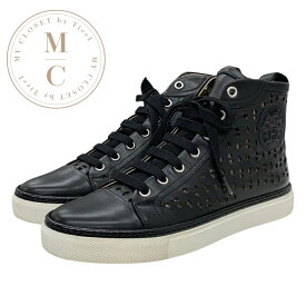 エルメス HERMES ジミー スニーカー 靴 シューズ レザー ブラック 黒 パンチング ハイカットスニーカー