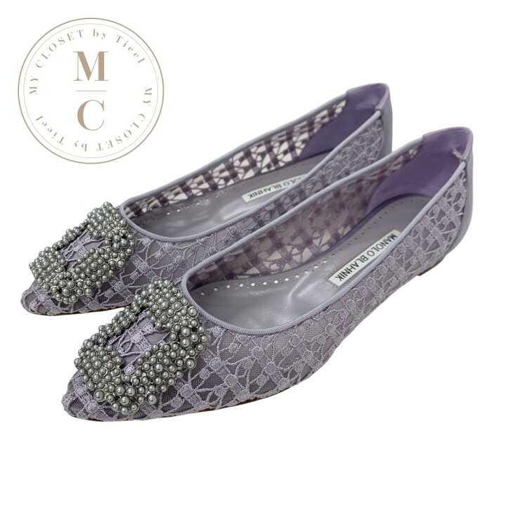 楽天市場】マノロブラニク MANOLO BLAHNIK ハンギシ フラットシューズ 