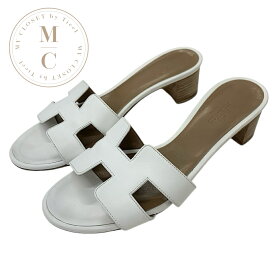 エルメス HERMES オアジス サンダル 靴 シューズ レザー ホワイト 白 ミュール