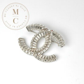 シャネル CHANEL ブローチ コサージュ シルバー ココマーク ラインストーン