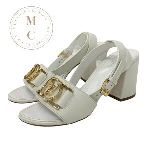 ルイヴィトン LOUIS VUITTON ロックイットライン サンダル 靴 シューズ レザー ホワイト ゴールド LVサークルロゴ ストラップ