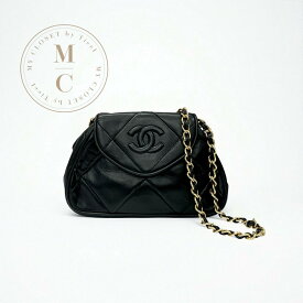 シャネル CHANEL バッグ ショルダーバッグ ラムスキン ブラック ゴールド ココマーク マトラッセ チェーン