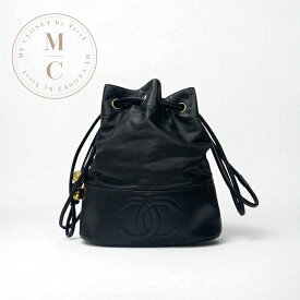 シャネル CHANEL バッグ ショルダーバッグ ブラック ゴールド ココマーク 巾着 ヴィンテージ