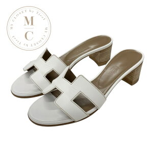 エルメス HERMES オアジス サンダル 靴 シューズ レザー ホワイト ミュール