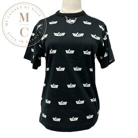 ルイヴィトン LOUIS VUITTON LVヴィテス トップス コットン ブラック ホワイト ワッペン Tシャツ シルバーチェーン