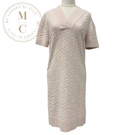 エルメス HERMES ワンピース ウール ピンク 半袖 ニット