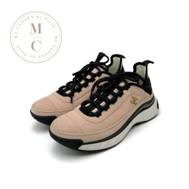 シャネル CHANEL スニーカー 靴 シューズ スエード ファブリック ピンク ブラック ココマーク ロゴ