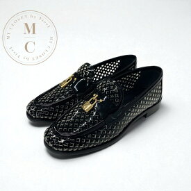 ルイヴィトン LOUIS VUITTON チェスライン モノグラム ローファー 革靴 靴 シューズ パテント ブラック 黒 ゴールド ロゴ パドロック フラットシューズ