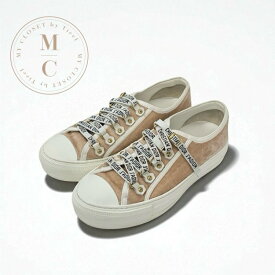 クリスチャンディオール CHRISTIAN DIOR WALK'N'DIOR スニーカー 靴 シューズ ベロア ピンク ホワイト ロゴ