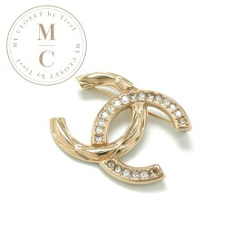 シャネル CHANEL ブローチ コサージュ ゴールド ココマーク ラインストーン