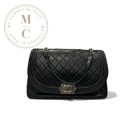 シャネル CHANEL バッグ ショルダーバッグ ラムスキン ブラック 黒 シルバー マトラッセ ココマーク ボーイシャネル ガンメタリック金具 チェーン