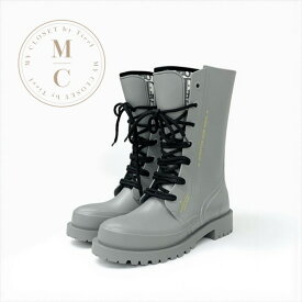 クリスチャンディオール CHRISTIAN DIOR ブーツ ショートブーツ 靴 シューズ ラバー グレー オブリーク レースアップ レインブーツ ミドル