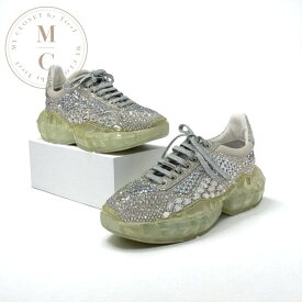 ジミーチュウ JIMMY CHOO ダイヤモンド スニーカー 靴 シューズ スワロフスキー シルバー クリスタル ロゴ ビジュー