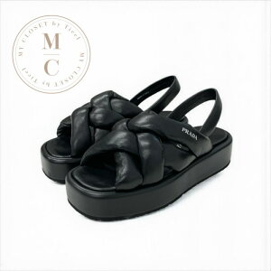 �v���_ PRADA �T���_�� �C �V���[�Y ���U�[ �u���b�N �� ���S �v���b�g�t�H�[�� �p�f�b�h�i�b�p