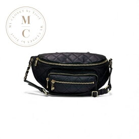シャネル CHANEL バッグ ウエストポーチ ボディバッグ キャビアスキン メタリックブラック 黒 ゴールド ココマーク マトラッセ