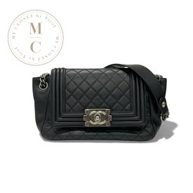 シャネル CHANEL バッグ ショルダーバッグ ブラック シルバー マトラッセ ココマーク ボーイシャネル ラムスキン ガンメタリック金具 チェーンショルダー