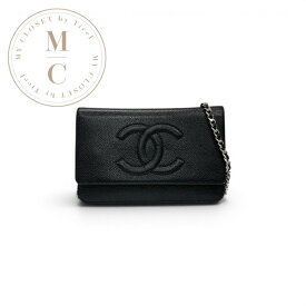 シャネル CHANEL バッグ ショルダーバッグ ブラック シルバー ココマーク チェーンウォレット