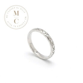 シャネル CHANEL リング 指輪 シルバー マトラッセ ココクラッシュ マリッジリング Pt950 4g
