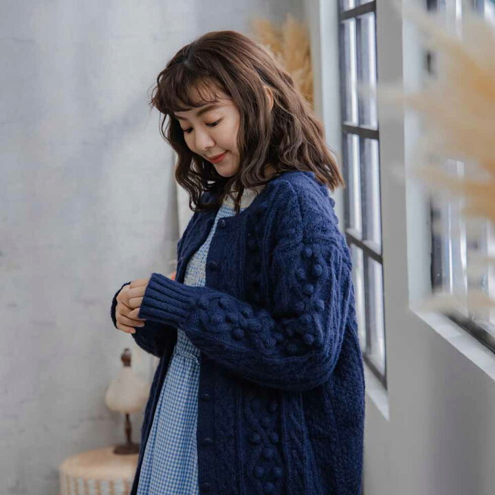 楽天市場】【完売御礼】 ボタン留め カーディガン 厚手 ざっくり編み 
