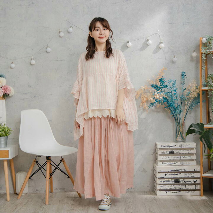 楽天市場】スカート 「 透け感 ウエストゴム 」 ロング丈 【 ピンク  