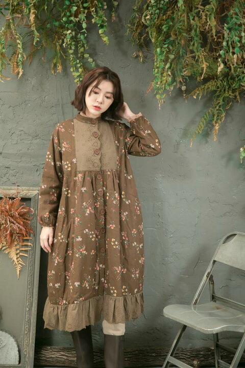 楽天市場】【完売御礼】ワンピース ロングワンピース ブラウン 茶 前  