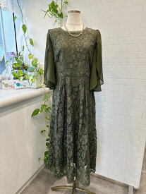 【レンタルドレス】レビュー書いて【往復送料無料】 選べるコーデセット ゲストドレス フォーマル パーティードレス カーキ/スモーキーピンク 袖あり ミモレ丈 結婚式 2次会 お呼ばれ 13号/LL 15号/3L 大きいサイズ