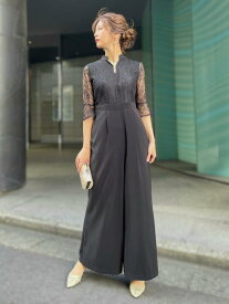 【レンタルドレス】レビュー書いて【往復送料無料】 選べるコーデセット ゲストドレス フォーマル パーティードレス チャコール/ブラック 袖あり パンツドレス 結婚式 2次会 お呼ばれ 9号/M 11号/L 卒業式/卒園式/入園式