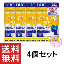 DHC イチョウ葉脳内α アルファ 30日分 90粒 ×4個セット 機能性表示食品 記憶力 dhc サプリメント サプリ 女性 男性 ディーエイチシー イチョウ葉エキス ビタミンb エイジングケア 50代 40代 ビタミン 120日分