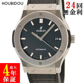 ウブロ HUBLOT クラシックフュージョン チタニウム グリーン 511.NX.1171.LR 黒 バー メンズ 腕時計自動巻き ブラック 【中古】