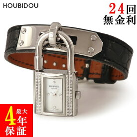 エルメス HERMES ケリーウォッチ KE1.231 純正ダイヤモンド シェル カデナ型 錠前 バングル レディース 腕時計クオーツ シルバー 【中古】