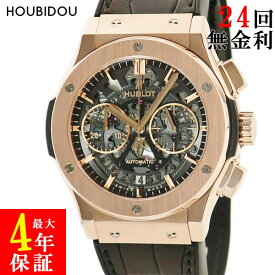 ウブロ HUBLOT クラシックフュージョン アエロ クロノグラフ 525.OX.0180.LR K18KG無垢 スケルトン メンズ 腕時計自動巻き グレー 【中古】