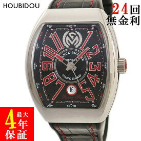 【ポイント10倍 4/24 20時から】 フランクミュラー FRANCK MULLER ヴァンガード ライジングサン メルセデスベンツ V41SCDTRSUN 国内正規 黒 赤 限定 メンズ 腕時計自動巻き ブラック 【中古】