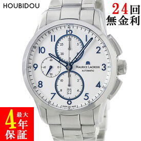 ＼ポイント7倍 7/19 20時から／ モーリスラクロア Maurice Lacroix ポントス クロノグラフ PT6388-SS002-120-1 未使用 ホワイト アラビア メンズ 腕時計自動巻き ホワイト 【中古】