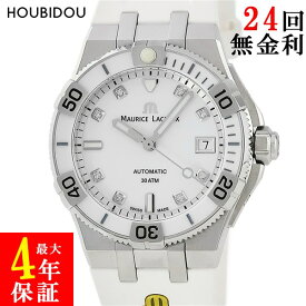 ＼ポイント7倍 7/19 20時から／ モーリスラクロア Maurice Lacroix アイコン ベンチュラー 38mm AI6057-SSL70-150-7 未使用 純正ダイヤ ホワイト メンズ 腕時計自動巻き ホワイト 【中古】