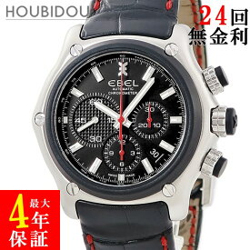 エベル Ebel 1911 BTR クロノグラフ 9137L73 5335145RS OH済み ブラック デイト スモセコ タキメーター メンズ 腕時計自動巻き ブラック 【中古】